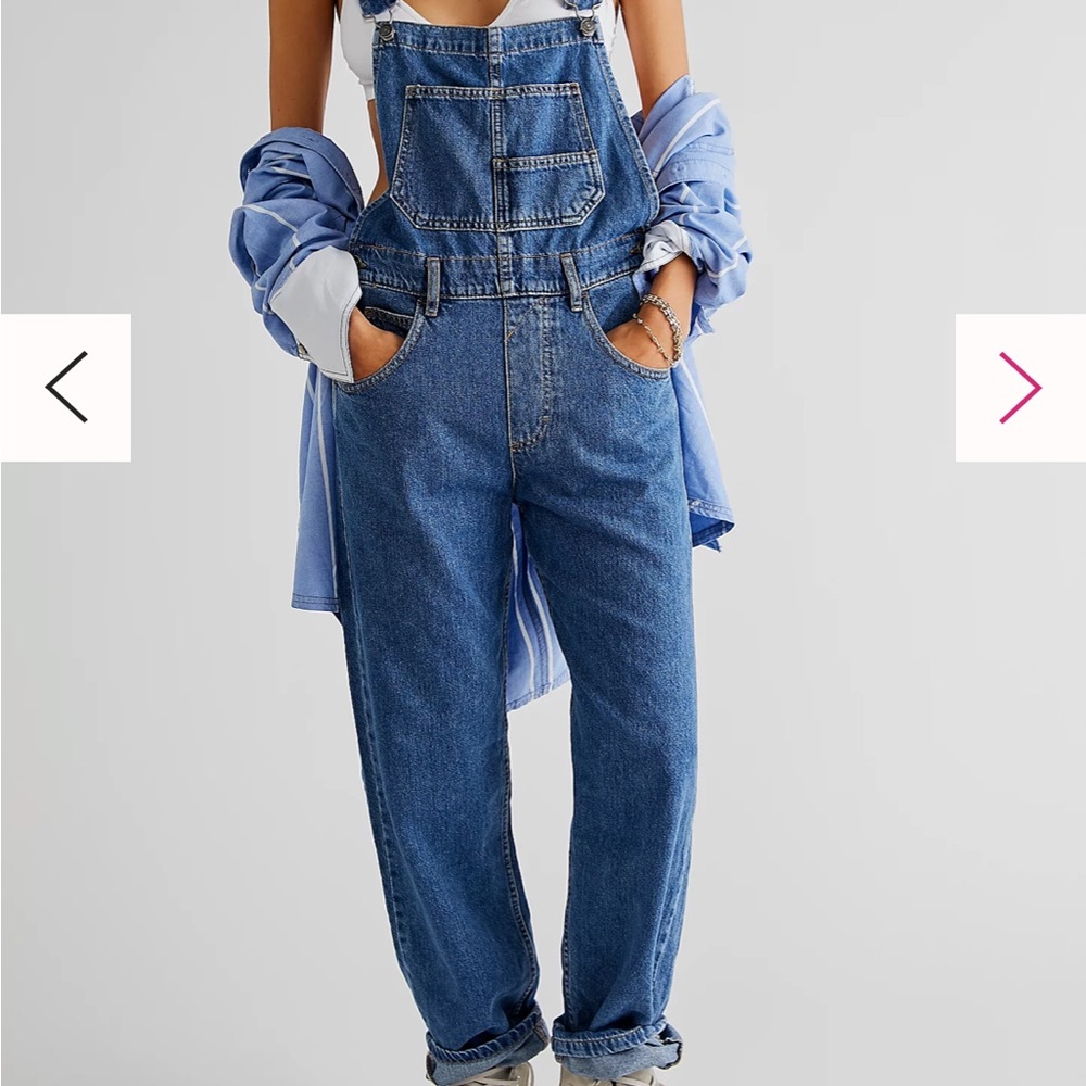 We The Free (Free People) Ziggy Denim Overall Straight Leg in Sapphire Blue